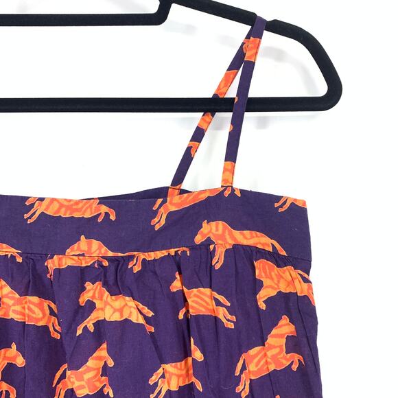 French Connection Tank Top Women's Size 12 Sleeveless Purple Orange Animal Print - Picture 3 of 6